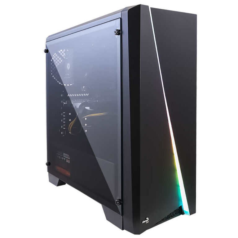 Sistem Desktop PC Gaming Inaza Fighter, AMD Ryzen 5 3600 4.2 GHz, 16 GB DDR4, 512 GB SSD, NVIDIA GeForce GT1650 4GB, No OS, Negru