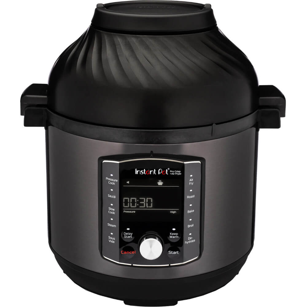 Multicooker si friteuza cu aer cald, 2 in 1, Instant Pot Pro Crisp 8, 1500W, 11 programe presetate, Capacitate 7.6 litri, Vas interior din inox, Negru Multicooker si friteuza cu aer cald, 2 in 1, Instant Pot Pro Crisp 8, 1500W, 11 programe presetate, Capacitate 7.6 litri, Vas interior din inox, Negru