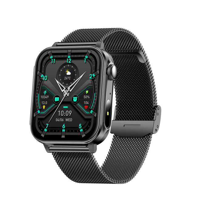 iSEN V96 Smartwatch, Gri, 1.83   HD, Ritm Cardiac, Tensiune Arteriala, Oxigen in Sange (SpO2), Functie Apel, 280 mAh, IP67, Curea Metal, Aplicatia DaFit, Control Muzica, Vreme, Android 5.2   iOS 9