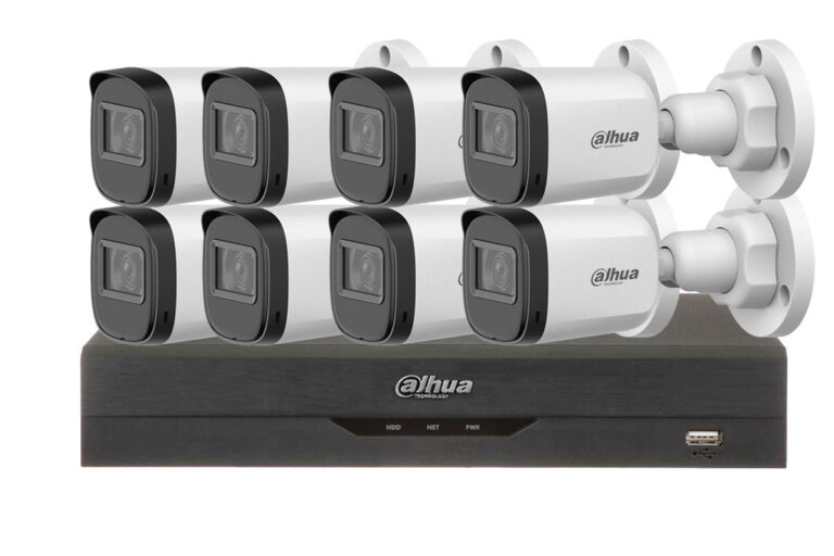 Kit supraveghere video, 8 camere 2MP FULL HD, lentila 3.6mm + DVR Dahua 8 canale, KIT-8EFHD4DAH