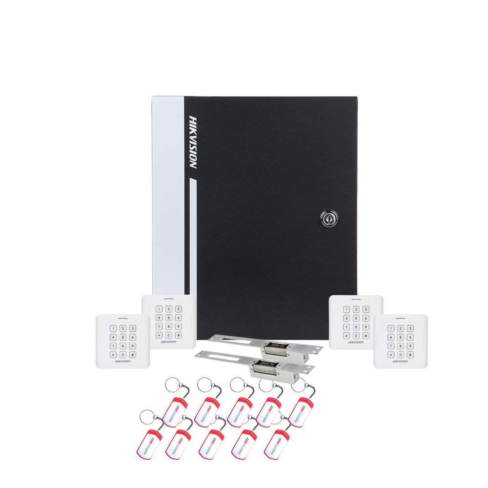 Sistem control acces Hikvision KIT-CA-2UBCC, cod, cartela, 13.56 KHz, doua usi bidirectionale Sistem control acces Hikvision KIT-CA-2UBCC, cod, cartela, 13.56 KHz, doua usi bidirectionale