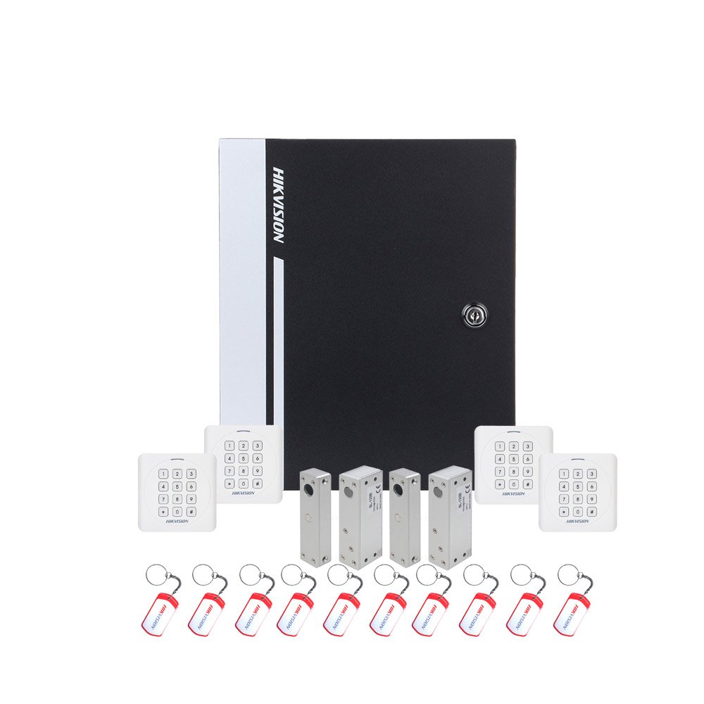 Sistem control acces Hikvision KIT-CA-2UBCCV2, cod, cartela, 13.56 KHz, doua usi bidirectionale Sistem control acces Hikvision KIT-CA-2UBCCV2, cod, cartela, 13.56 KHz, doua usi bidirectionale