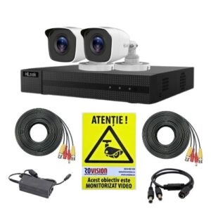 Sistem supraveghere Hikvision Hilook, 2 camere 2MP, IR 20m, DVR 4 canale, 2MP, Autocolant Rovision Sistem supraveghere Hikvision Hilook, 2 camere 2MP, IR 20m, DVR 4 canale, 2MP, Autocolant Rovision