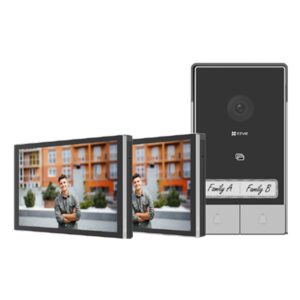 Kit videointerfon WiFi EZVIZ CS-HP7, 2 familii, 3 MP, 7 inch, instalare pe 2 fire, RFID, IR 6 m, Dual-Band, slot card, sonerie, aparent, aplicatie mobila Kit videointerfon WiFi EZVIZ CS-HP7, 2 familii, 3 MP, 7 inch, instalare pe 2 fire, RFID, IR 6 m, Dual-Band, slot card, sonerie, aparent, aplicatie mobila