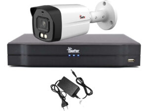 Sistem supraveghere 1 camera exterior FULL HD, LED alb 40m, DVR 4 canale, Safer KIT1EXTFHD Sistem supraveghere 1 camera exterior FULL HD, LED alb 40m, DVR 4 canale, Safer KIT1EXTFHD