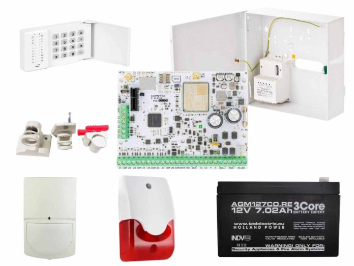 Kit alarma hibrida wireless/cablata GSM/GPRS Eldes cu detector de miscare, tastatura, acumulator si sirena, KIT38EKB3INT Kit alarma hibrida wireless/cablata GSM/GPRS Eldes cu detector de miscare, tastatura, acumulator si sirena, KIT38EKB3INT