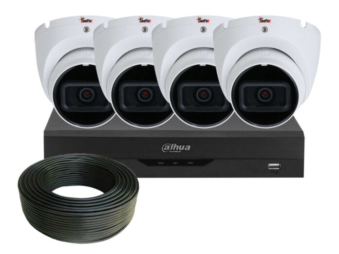 Sistem de supraveghere 4 camere interior Dahua, 2MP, Smart IR 30m, KIT4INT50IRDAH