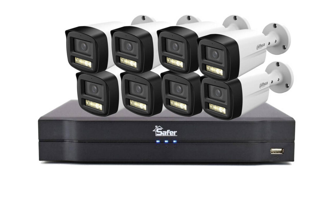 Kit supraveghere 8 camere 5MP, lentila 3.6 mm, IR si LED, microfon, DVR 8 canale, pana la 8MP 4K, Safer KIT-8EXT5MP4