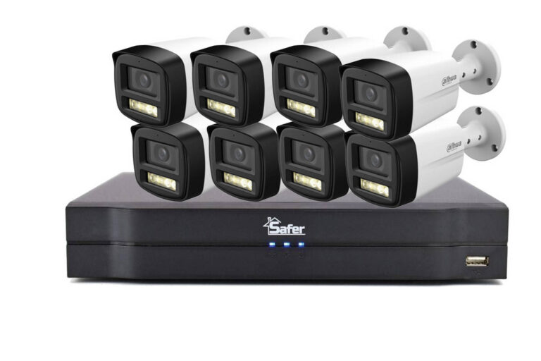 Kit supraveghere 8 camere 5MP, lentila 3.6 mm, IR si LED, microfon, DVR 8 canale, pana la 8MP 4K, Safer KIT-8EXT5MP4