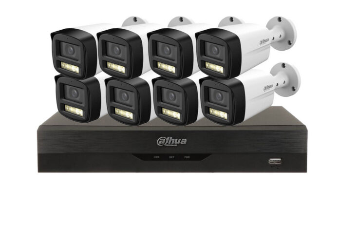Kit de supraveghere 8 camere exterior 5MP, IR si LED alb, Microfon si DVR 8 canale, Dahua KIT8C2MPEXT-I3 Kit de supraveghere 8 camere exterior 5MP, IR si LED alb, Microfon si DVR 8 canale, Dahua KIT8C2MPEXT-I3