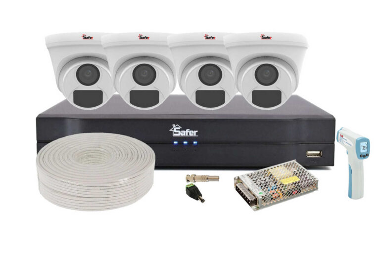Kit supraveghere video cu accesorii, 4 camere interior 2MP, Safer, KIT5MPINT-SAF-I2