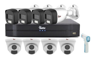 Kit de supraveghere mixt, Full HD, 2MP, IR si LED alb, DVR 8 canale, Functii AI, Safer KITSAF8X-BP2MP20F28-A Kit de supraveghere mixt, Full HD, 2MP, IR si LED alb, DVR 8 canale, Functii AI, Safer KITSAF8X-BP2MP20F28-A
