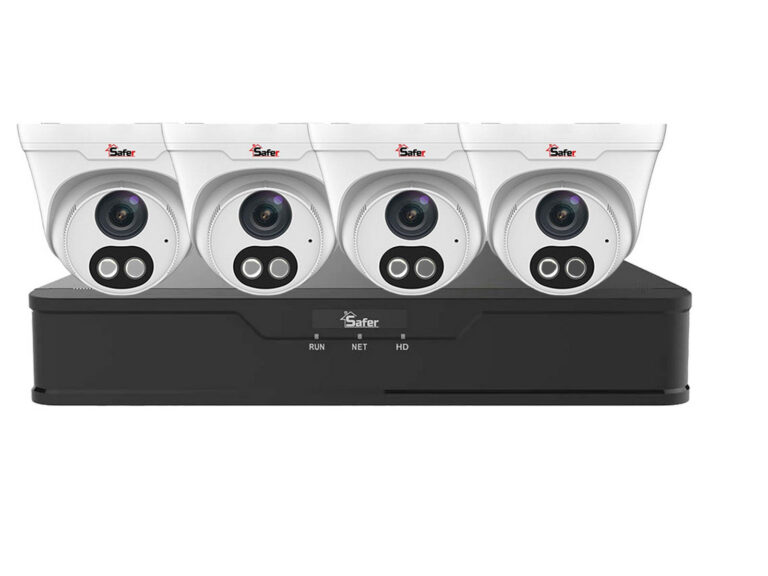 Kit de supraveghere IP Profesional, 4 camere de interior 4MP, LED 30 metri 2.8 mm, NVR cu PoE, Safer KITIP-4X-4MP2830POE-1