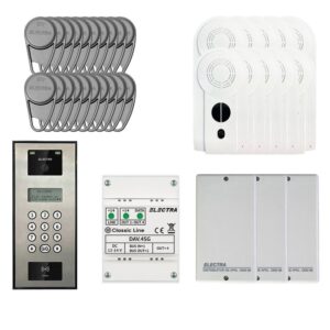Kit videointerfon Electra Classic Line KIT-EL-VDI-2, 800 TVL, 255 posturi, RFID, tastatura, afisaj electronic, semiduplex digital, aparent Kit videointerfon Electra Classic Line KIT-EL-VDI-2, 800 TVL, 255 posturi, RFID, tastatura, afisaj electronic, semiduplex digital, aparent