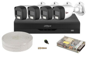 Kit camere supraveghere exterior profesionale, 2MP FullHD, IR si LED, DVR 4 canale, recunoastere faciala, KITDAH2MP20EXTACC Kit camere supraveghere exterior profesionale, 2MP FullHD, IR si LED, DVR 4 canale, recunoastere faciala, KITDAH2MP20EXTACC