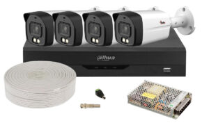 Kit supraveghere video, DVR, 4 camere, 5MP, lentila 2.8mm, IR si LED, accesorii, Dahua, KITDAH5MP40EXTACC Kit supraveghere video, DVR, 4 camere, 5MP, lentila 2.8mm, IR si LED, accesorii, Dahua, KITDAH5MP40EXTACC