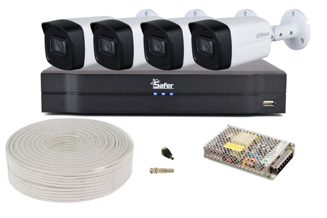 Kit 4 camere exterior FULL HD, IR 80m, lentila 3.6 mm, Microfon, KITFHD80DAHUAST-20A Kit 4 camere exterior FULL HD, IR 80m, lentila 3.6 mm, Microfon, KITFHD80DAHUAST-20A
