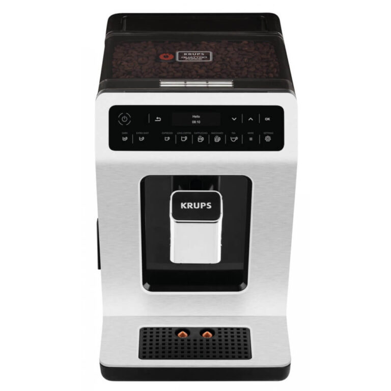 Espressor automat Krups EA890D10, 1450 W, 15 bari, rezervor apa 2.3 L, ecran LCD, rezervor boabe 260g, rasnita 3 nivele, functie autocuratare, egru & alb