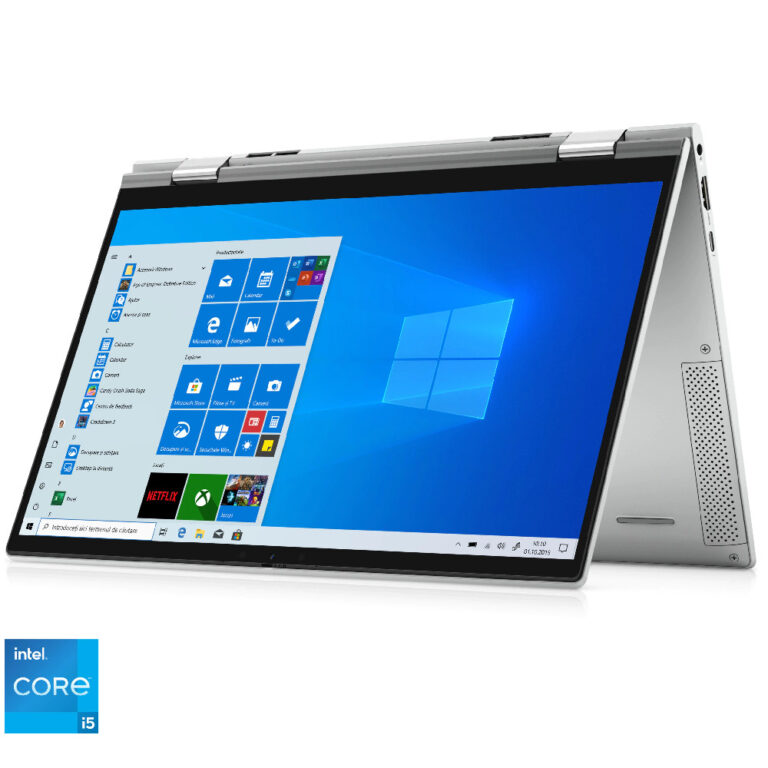 Laptop 2 in 1 Dell Inspiron 13 7306, I5-1135G7, 13.3inch,  Full HD, Touchscreen, 8GB, 512GB SSD + 32GB Intel Optane, Intel Iris Xe Graphics, Windows 10 Home, Platinum Silver