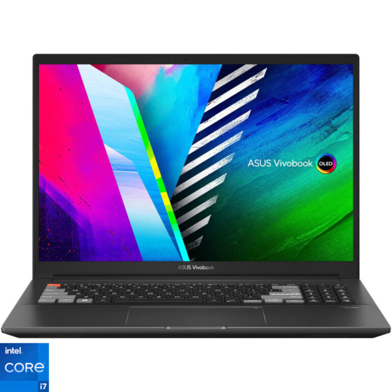 Laptop ASUS Vivobook Pro N7600PC, 16 inch, 4K, Intel Core i7-11370H, 16GB, 512GB SSD + 32GB Intel Optane, NVIDIA GeForce RTX 3050, Free DOS, Grey