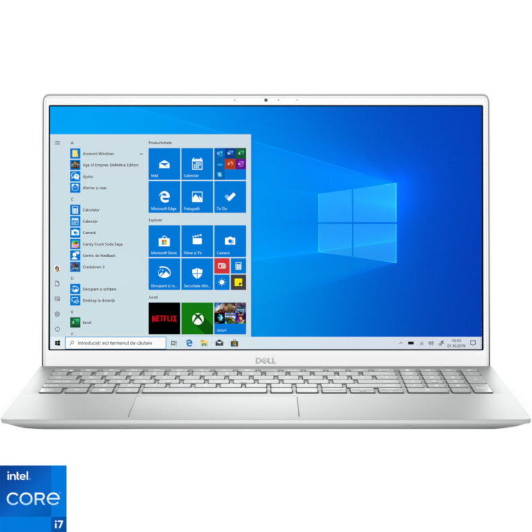 Laptop Dell Inspiron 5502, 15.6 inch, Full HD, Intel Core i7-1165G7, 8GB, 512GB SSD, Intel Iris Xe Graphics, Windows 10 Pro, Platinum Silver