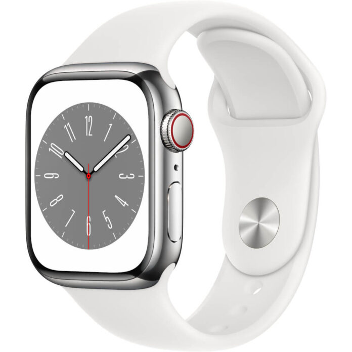 Apple Watch Series 8 GPS + Cellular, 41mm, Graphite Stainless Steel Case, Midnight Sport Band