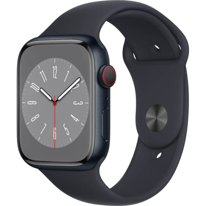Apple Watch Series 8 GPS + Cellular, 45mm, Silver Aluminium Case, White Sport Band Apple Watch Series 8 GPS + Cellular, 45mm, Silver Aluminium Case, White Sport Band