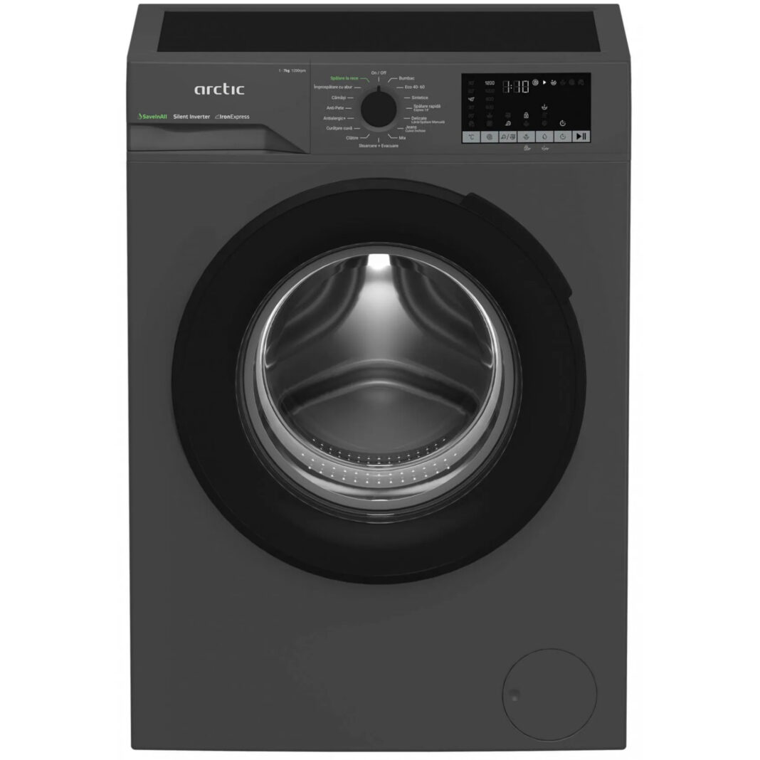Masina de spalat rufe Arctic APLM2WFSU27211S, 1200 RPM, 7 kg, Improspatare cu abur, SaveInAll, IronExpress, Motor Silent Inverter, Recycled Tub, Steam, Child Lock, Add-In, Antracit, Clasa A Masina de spalat rufe Arctic APLM2WFSU27211S, 1200 RPM, 7 kg, Improspatare cu abur, SaveInAll, IronExpress, Motor Silent Inverter, Recycled Tub, Steam, Child Lock, Add-In, Antracit, Clasa A