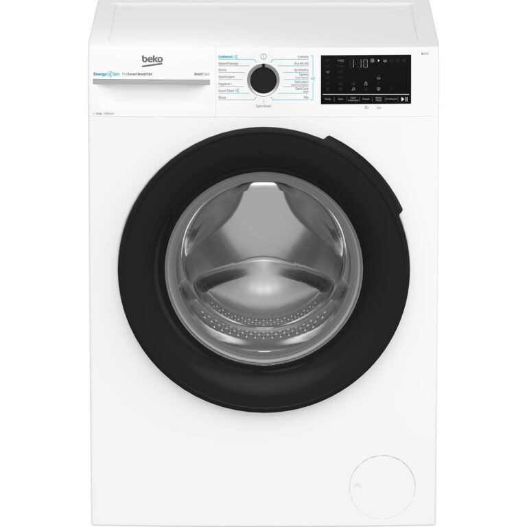 Masina de spalat rufe Beko BM3WFU410415WB, 10 kg, 1400 RPM, ProSmart Inverter, EnergySpin, ColdWash, SteamCure, Alb, Clasa A