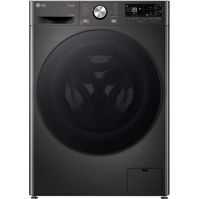 Masina de spalat rufe cu uscator LG F4DR711S2BA, 11/6 Kg, 1400 RPM, Clasa A, 14 programe, Motor Inverter, Turbo Wash 39, Wi-Fi, Autodose, Negru