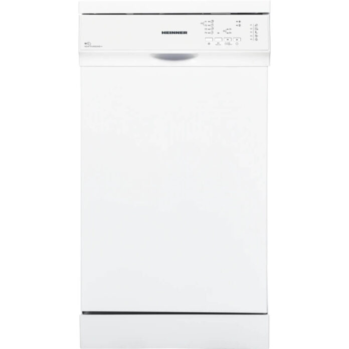 Masina de spalat vase Heinner HDW-FS4552WE++, 10 seturi, Rapid 30, Eco, Aquastop, Cos ajustabil, 11 l, 85 cm, Alb