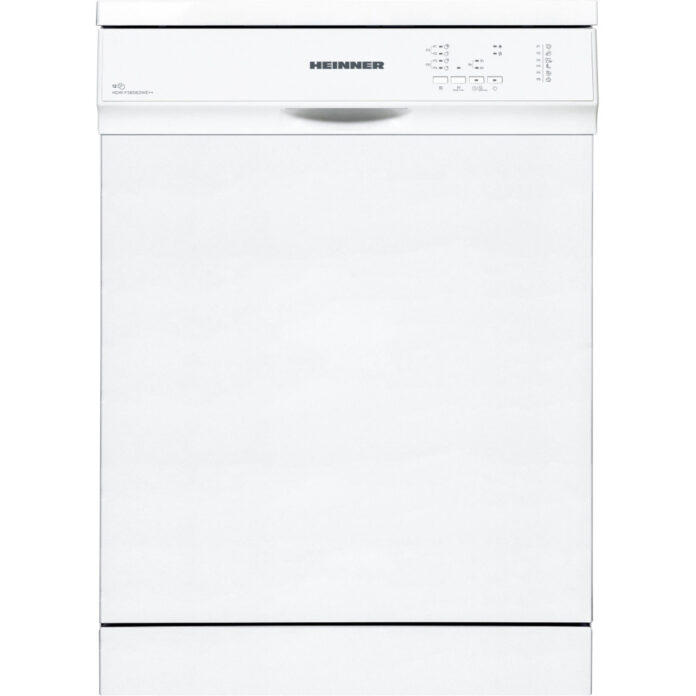 Masina de spalat vase Heinner HDW-FS6062WE++, 12 seturi, Rapid 30, Eco, Aquastop, Cos ajustabil, 12 l, 85 cm, Alb