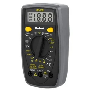 Multimetru universal Rebel MIE-RB-33B, interval tensiune 200mV-500V, alimentare cu baterie 9V Multimetru universal Rebel MIE-RB-33B, interval tensiune 200mV-500V, alimentare cu baterie 9V