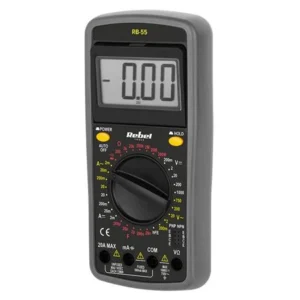 Multimetru digital universal Rebel MIE-RB-55, interval tensiune 200mV- 1000V, alimentare cu baterie 9V Multimetru digital universal Rebel MIE-RB-55, interval tensiune 200mV- 1000V, alimentare cu baterie 9V