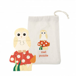 Mini puzzle din lemn bufnita 3D, Orange Tree Toys Mini puzzle din lemn bufnita 3D, Orange Tree Toys
