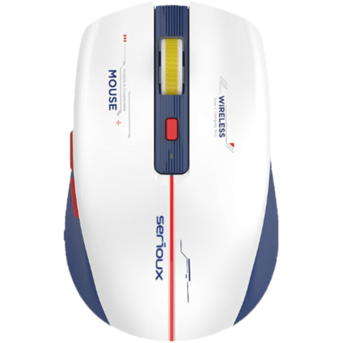 Mouse Serioux Flicker 212, Reincarcabil, Wireless, 1600 DPI, USB C, Alb/Albastru Mouse Serioux Flicker 212, Reincarcabil, Wireless, 1600 DPI, USB C, Alb/Albastru