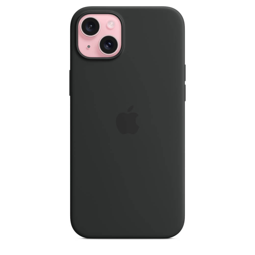 Husa de protectie Apple Silicone Case with MagSafe pentru iPhone 15 Plus, Negru Husa de protectie Apple Silicone Case with MagSafe pentru iPhone 15 Plus, Negru