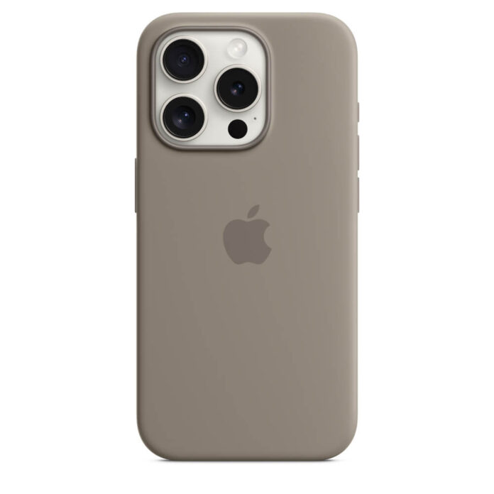 Husa de protectie Apple Silicone Case cu MagSafe iPhone 15 Pro, Culoare Clay