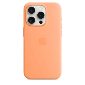 Husa de protectie Apple Silicone Case with MagSafe iPhone 15 Pro, Orange Sorbet Husa de protectie Apple Silicone Case with MagSafe iPhone 15 Pro, Orange Sorbet
