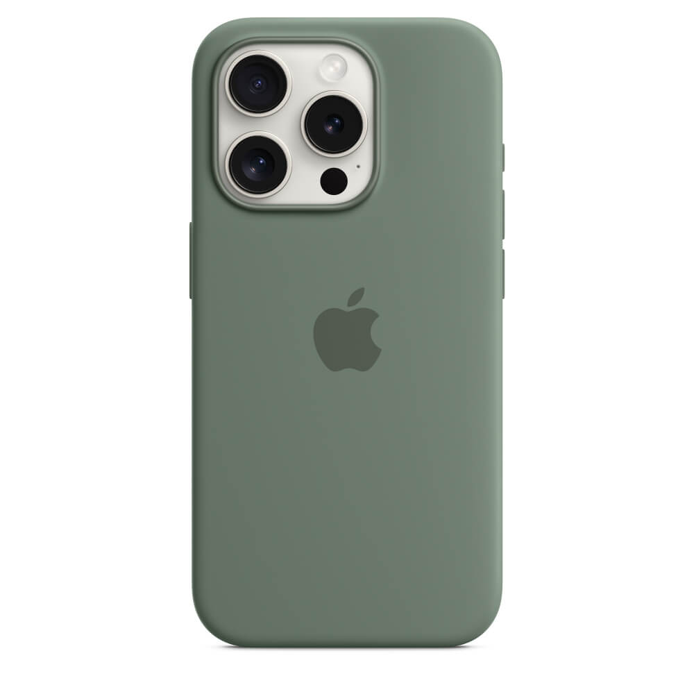 Husa de protectie Apple Silicone Case with MagSafe iPhone 15 Pro, Cypress Husa de protectie Apple Silicone Case with MagSafe iPhone 15 Pro, Cypress
