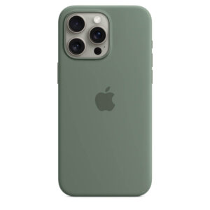 Husa de protectie Apple Silicone Case cu MagSafe iPhone 15 Pro Max, Culoare Cypress Husa de protectie Apple Silicone Case cu MagSafe iPhone 15 Pro Max, Culoare Cypress