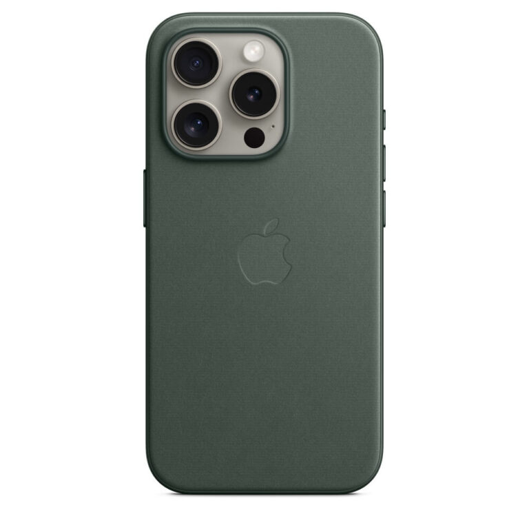 Husa de protectie Apple FineWoven Case with MagSafe pentru  iPhone 15 Pro, Evergreen