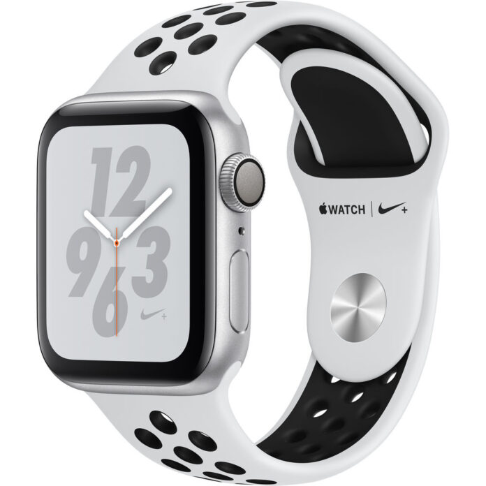 Apple Watch Nike+ Series 4 GPS, 40mm Silver Aluminium Case, Pure Platinum/Black Nike Sport Band Apple Watch Nike+ Series 4 GPS, 40mm Silver Aluminium Case, Pure Platinum/Black Nike Sport Band