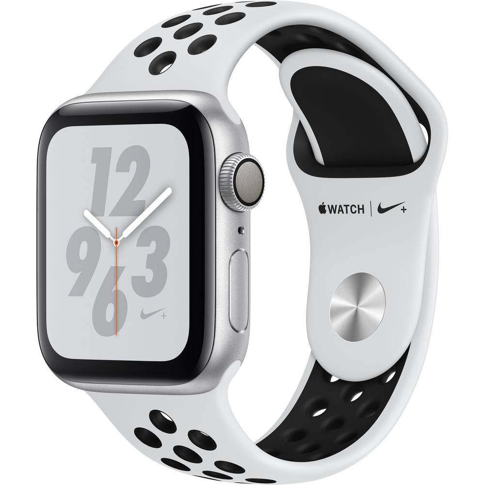 Apple Watch Nike+ Series 4 GPS, 40mm Silver Aluminium Case, Pure Platinum/Black Nike Sport Band Apple Watch Nike+ Series 4 GPS, 40mm Silver Aluminium Case, Pure Platinum/Black Nike Sport Band