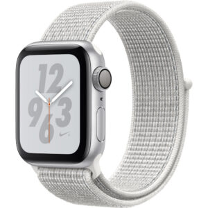 Apple Watch Nike+ Series 4 GPS, 40mm Silver Aluminium Case, Summit White Nike Sport Loop Apple Watch Nike+ Series 4 GPS, 40mm Silver Aluminium Case, Summit White Nike Sport Loop