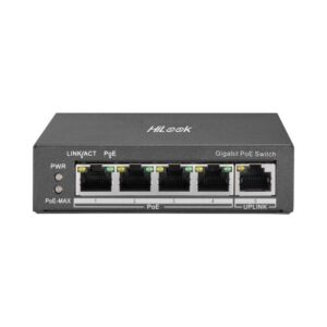 Switch PoE cu 4 porturi HikVision HiLook NS-0505P-35, 10/100/1000 Mbps, 10 Gbps, 7.44 Mpps, MAC 2K, fara management Switch PoE cu 4 porturi HikVision HiLook NS-0505P-35, 10/100/1000 Mbps, 10 Gbps, 7.44 Mpps, MAC 2K, fara management