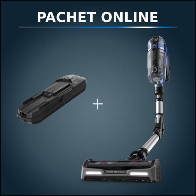 Pachet PROMO Aspirator vertical fara fir Rowenta X-Force Flex 14.6 Aqua RH99C3WO si Baterie Rowenta ZR009702  cu autonomie extinsa