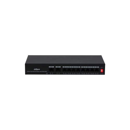 Switch,10 porturi, 2000 MAC, 2 Gbps, fara management, 250 m, PoE, Dahua PFS3010-8ET-65