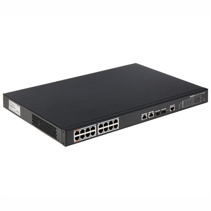 Switch cu 16+4 porturi PoE Dahua PFS4218-16ET-240-V3, 4000 MAC, 1000 Mbps, cu management Switch cu 16+4 porturi PoE Dahua PFS4218-16ET-240-V3, 4000 MAC, 1000 Mbps, cu management