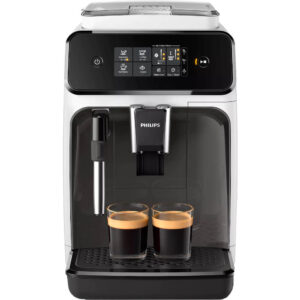 Espressor automat Philips EP1223/00 Seria 1200, 1500W, 15 bar, Sistem clasic de spumare, 2 bauturi, Display LCD, 12 setari macinare, Rasnita ceramica, Alb Espressor automat Philips EP1223/00 Seria 1200, 1500W, 15 bar, Sistem clasic de spumare, 2 bauturi, Display LCD, 12 setari macinare, Rasnita ceramica, Alb